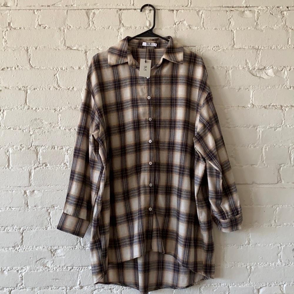SLA the Label oversized Checked Shirt